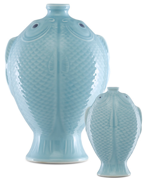 Blue Laguna Vase Set of Two