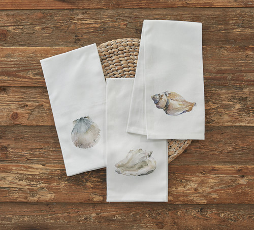 Tumbled Shore Conch Shell Printed Set of Two Dishtowels group