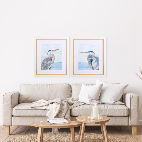 Morning Herons Set of Two White Framed Art room idea