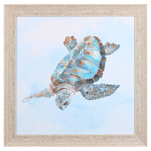 Swimming Blue Sea Turtle II Framed Print