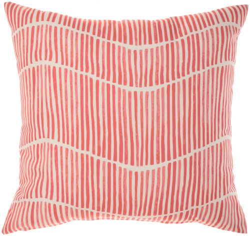 Arielle Coral Starfish and Wave Reversible Throw Pillow reverse side