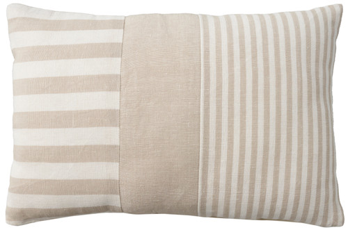 Capistrano Sand Dune Linen Striped 14 x 20 Throw Pillow