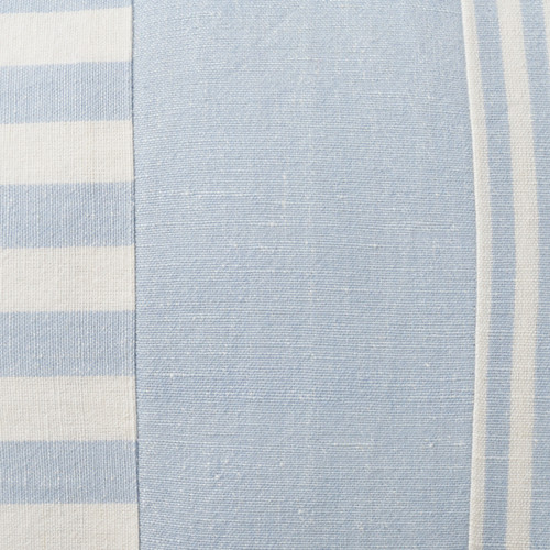 Capistrano Ocean Blue Linen Striped 14 x 20 Throw Pillow close up