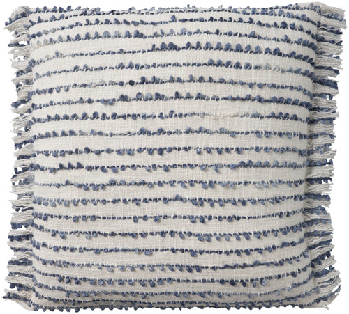Anna Maria Navy Blue Textured Striped Throw Pillow