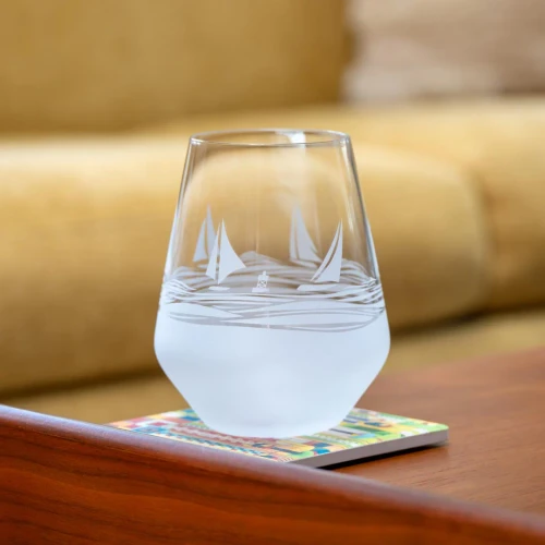 Regatta Etched Stemless Tumbler Glasses - Set of 4 lifestyle 1
