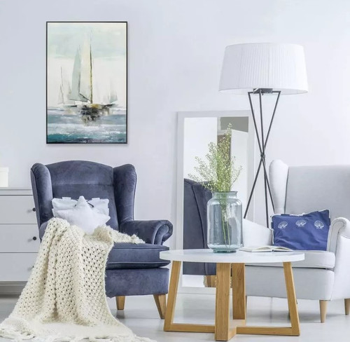 Sailing Quiet Boats in the Harbor Framed Art room idea