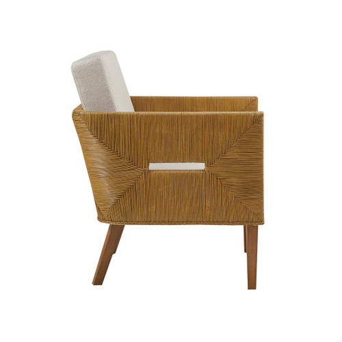 Bainbridge Rattan Wrapped and Upholstered Accent Chair side view