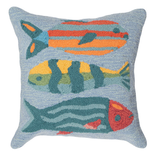 Fishes Aqua 18 x 18 Indoor-Outdoor Pillow