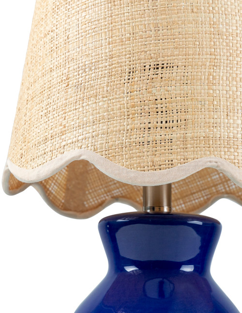 Quincy Haven Navy Blue Accent Lamp close up shade