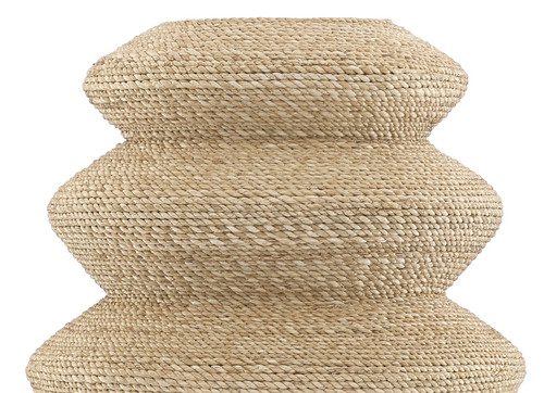 Kavala Natural Abaca Rope Wrapped Vessel close up top