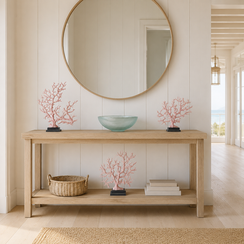 Set of Three Large Faux Red Coral Branches Sculpted Decor room example