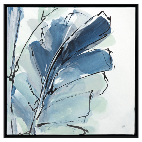 Luxe Blue Banana Leaf II Giclée Canvas