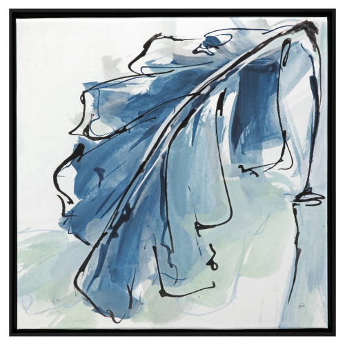 Luxe Blue Banana Leaf III Giclée Canvas