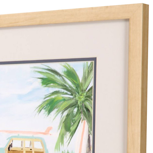 Ventura Beach Surf Vacation Framed Images - Set of Two corner