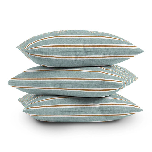 Driftwood and Surf Striped Throw Pillow stack