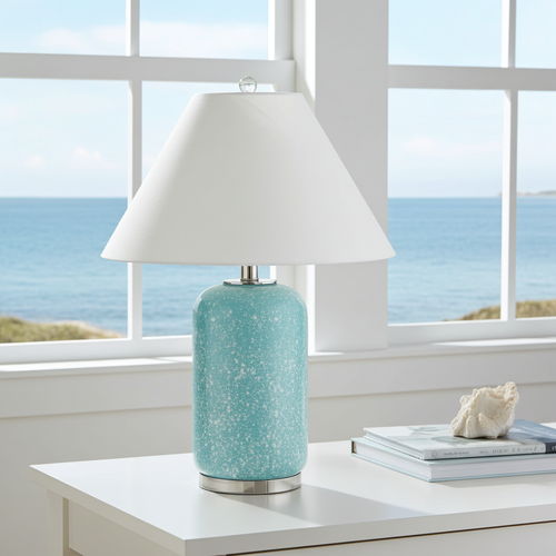 Sea Salt Frosted Glass Table Lamp in room 3