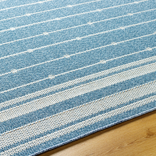 Pismo Blue Surf Area Rug edge