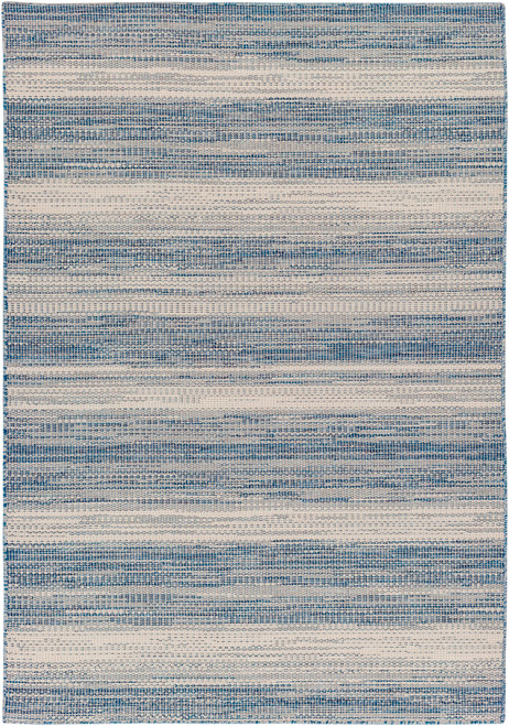 Hampton Sea Blue Stripes Area Rug