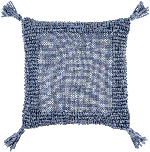 Ocean Grove Dark Blue Pillow with Tassels