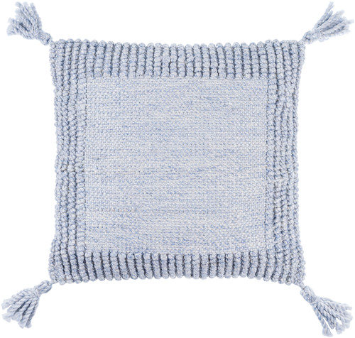 Ocean Grove Light Blue Pillow with Tassels