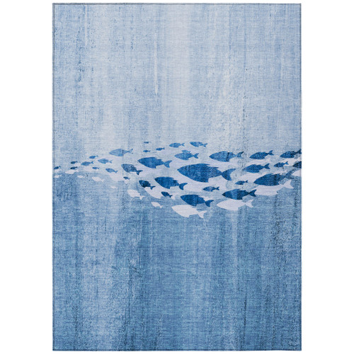 Baja Blue School of Fish Area Rug