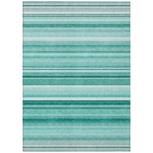 Gulf Shores Turquoise Horizontal Stripes Rug