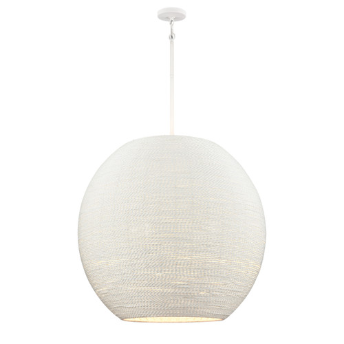 South Beach 4-Light White Woven Round Pendant