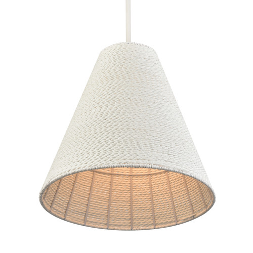 South Beach 1-Light White Woven Pendant close up