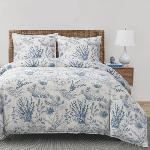 Blue Oceania Paradise Luxury 3-Piece Queen Size Comforter Set