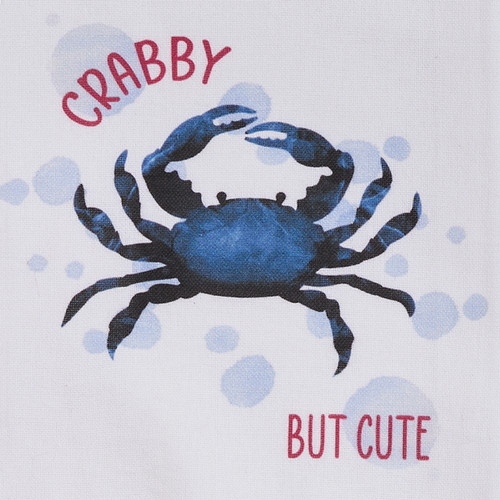 Blue Crabby Dish Towels - Set of Two close up image