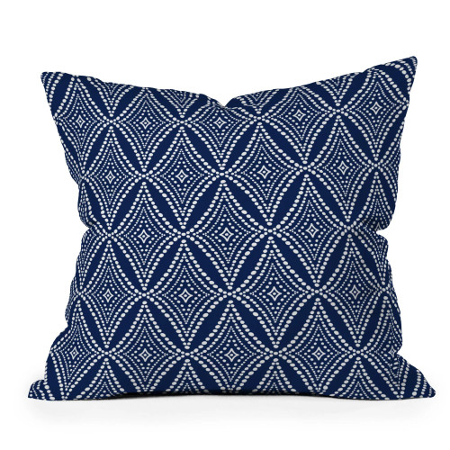  Navy and White Pebble Pathway Indoor-Outdoor Pillow