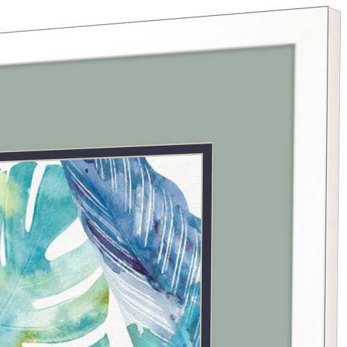 Beach Palms Framed Watercolor Set of Two Prints close up corner