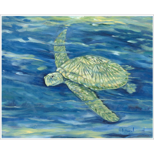 Lagoon Turtle II Canvas Art