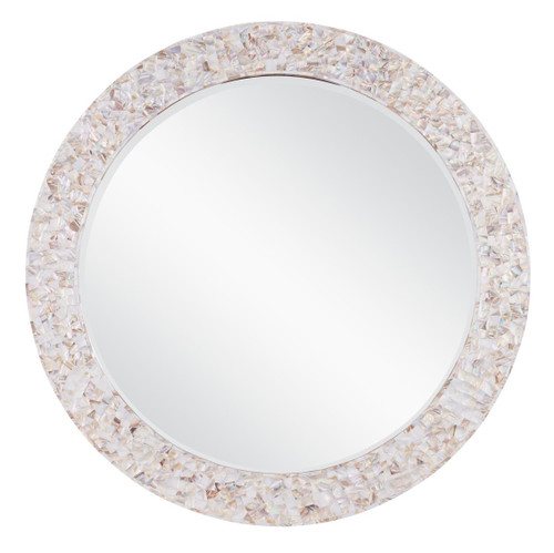Iridescent Uma Mother of Pearl Shell Round Mirror