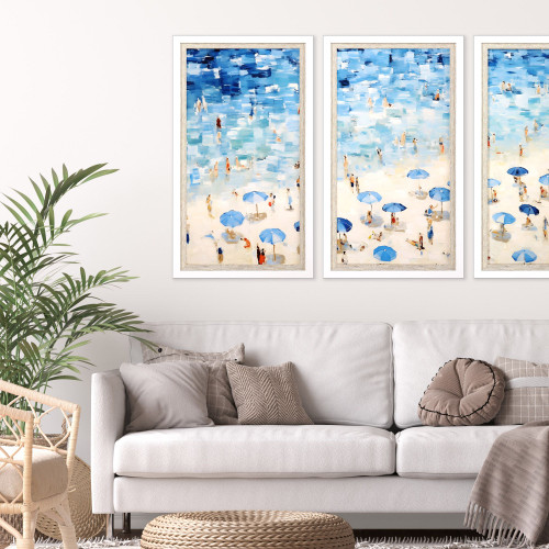 Aerial Ocean Beach View I Shadowbox Framed Art all pieces mounted on wall