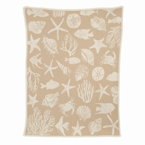 Sea Life and Shells Eco-Knit Lux Throw
