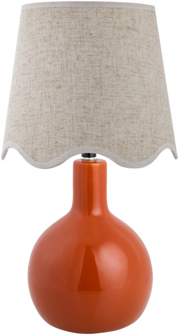 Balboa High Gloss Paprika Accent Lamp wheat linen shade