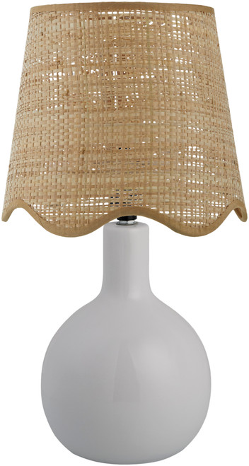 Balboa High Gloss White Accent Lamp rattan shade
