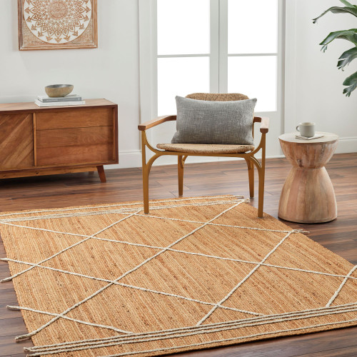 Lucia Criss-Cross Braided Jute Rug room view