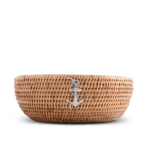 Anchors Aweigh Rattan and Acrylic Serving Bowl