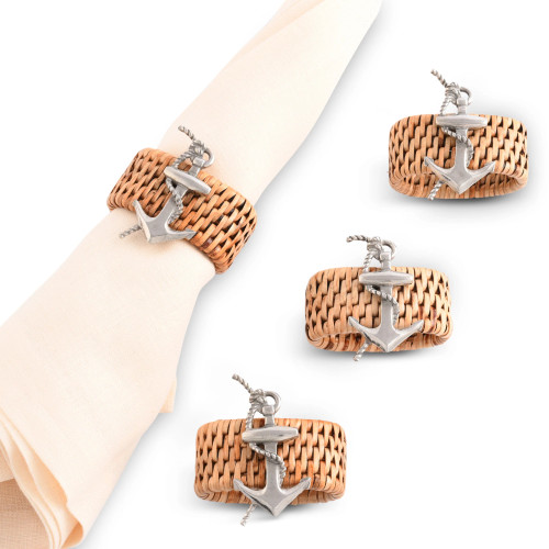 Anchors Aweigh Set of Four Napkin Rings