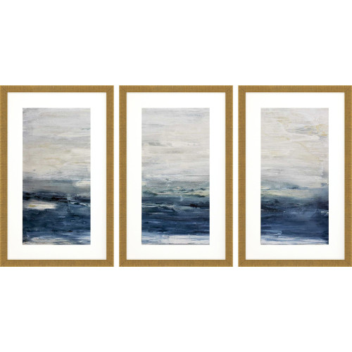 Oceania Abstract Gold Framed Tryptic Art