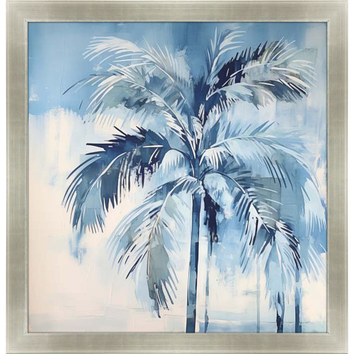 Indigo Paradise III Silver Framed Art