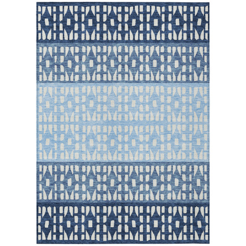 Suna Bay Blue Washable Indoor-Outdoor Rug