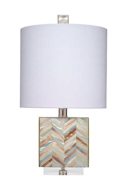 Garbo Glam Mother of Pearl Shell Blue Table Lamp