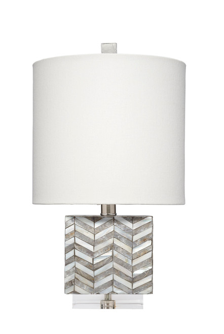 Garbo Glam Mother of Pearl Shell Grey Table Lamp