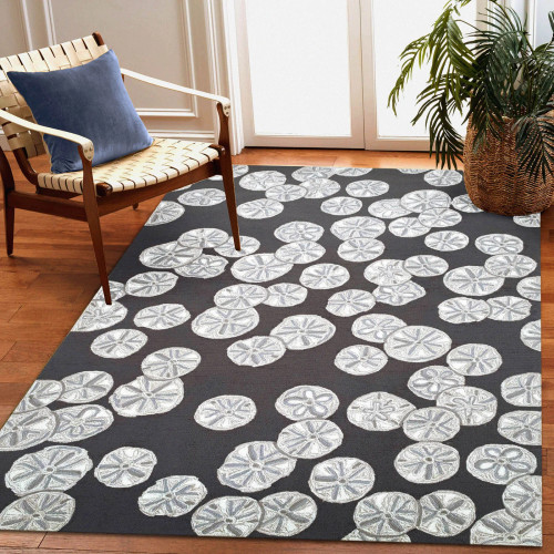 Navy Blue Shore Sea Biscuit Hand-Tufted Area Rug indoor