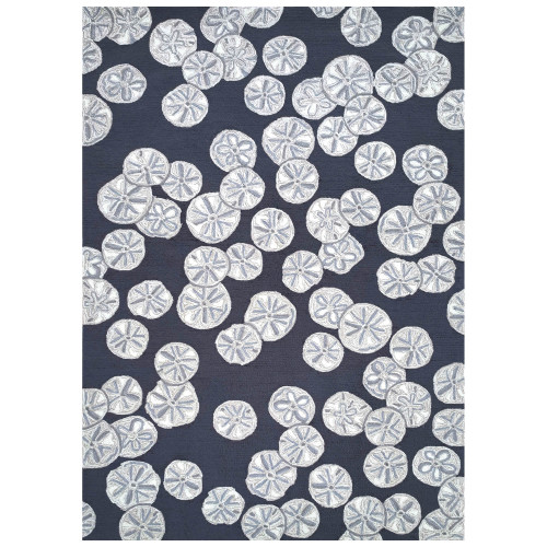 Navy Blue Shore Sea Biscuit Hand-Tufted Area Rug