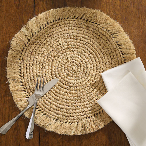 Raffia Trimmed 15 inch Round Placemats - Set of Four lifestyle 1
