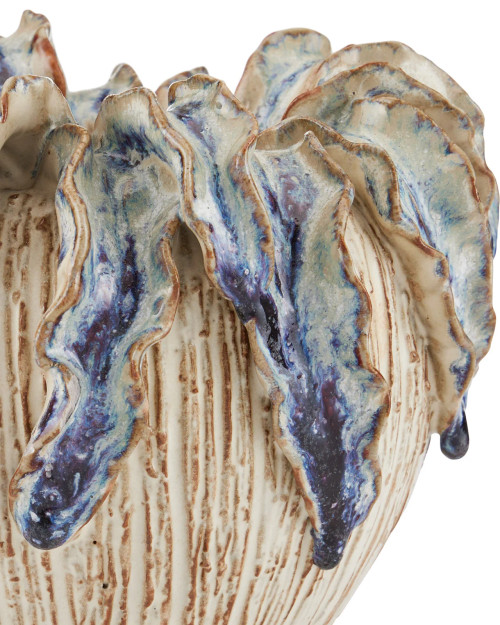 Tropical Crown Handcrafted Ceramic Small Vase close up